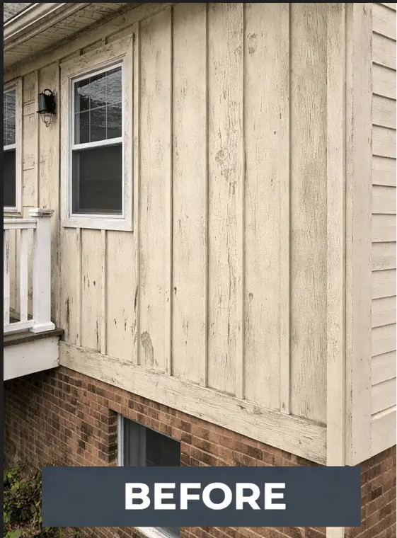Home 19 Board and Batten Siding Installation before
